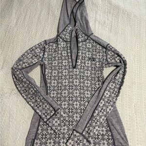 Kari Traa Gray Patterned Zip-Up